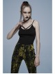 Gothic Knitting Stretch Knit Metal Skull Decoration Daily Sexy Adjustable Shoulder Strap Camisoles
