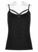 Gothic Knitting Stretch Knit Metal Skull Decoration Daily Sexy Adjustable Shoulder Strap Camisoles