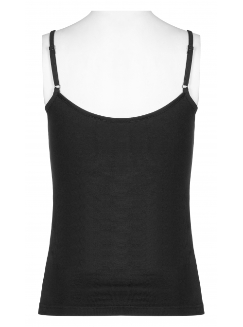 Gothic Knitting Stretch Knit Metal Skull Decoration Daily Sexy Adjustable Shoulder Strap Camisoles