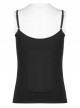 Gothic Knitting Stretch Knit Metal Skull Decoration Daily Sexy Adjustable Shoulder Strap Camisoles