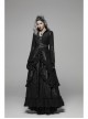 Punk Irregular Texture Dermatoglyphic Small Stand-Up Collar Asymmetric Design Metal Decorative Drawstring Straps Long Jacket