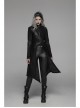 Punk Irregular Texture Dermatoglyphic Small Stand-Up Collar Asymmetric Design Metal Decorative Drawstring Straps Long Jacket