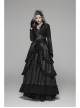 Punk Irregular Texture Dermatoglyphic Small Stand-Up Collar Asymmetric Design Metal Decorative Drawstring Straps Long Jacket