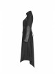 Punk Irregular Texture Dermatoglyphic Small Stand-Up Collar Asymmetric Design Metal Decorative Drawstring Straps Long Jacket