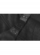 Punk Irregular Texture Dermatoglyphic Small Stand-Up Collar Asymmetric Design Metal Decorative Drawstring Straps Long Jacket