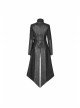 Punk Irregular Texture Dermatoglyphic Small Stand-Up Collar Asymmetric Design Metal Decorative Drawstring Straps Long Jacket