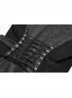 Punk Irregular Texture Dermatoglyphic Small Stand-Up Collar Asymmetric Design Metal Decorative Drawstring Straps Long Jacket