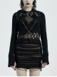 Punk Knitted Fabric Woven Metal Rivet Chain Decoration Short Coat