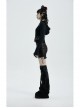 Punk Knitted Fabric Woven Metal Rivet Chain Decoration Short Coat