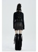 Punk Knitted Fabric Woven Metal Rivet Chain Decoration Short Coat