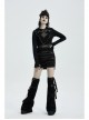 Punk Knitted Fabric Woven Metal Rivet Chain Decoration Short Coat