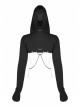 Punk Knitted Fabric Woven Metal Rivet Chain Decoration Short Coat