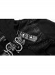 Punk Knitted Fabric Woven Metal Rivet Chain Decoration Short Coat