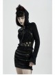 Punk Knitted Fabric Woven Metal Rivet Chain Decoration Short Coat