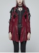Red Gothic Special Hot Rubber Sleeved Metal Buckle Decoration Windbreaker