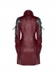 Red Gothic Special Hot Rubber Sleeved Metal Buckle Decoration Windbreaker