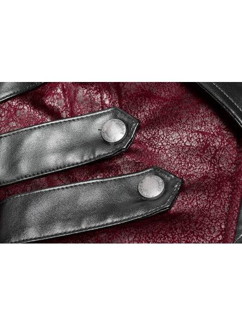 Red Gothic Special Hot Rubber Sleeved Metal Buckle Decoration Windbreaker
