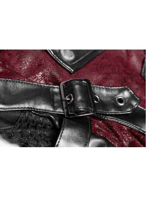 Red Gothic Special Hot Rubber Sleeved Metal Buckle Decoration Windbreaker