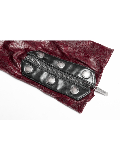 Red Gothic Special Hot Rubber Sleeved Metal Buckle Decoration Windbreaker