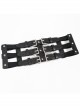 Punk Black Pu Material Three Rows Metal Snap-Button Waist Buckles