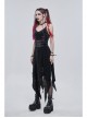 Punk Black Pu Material Three Rows Metal Snap-Button Waist Buckles