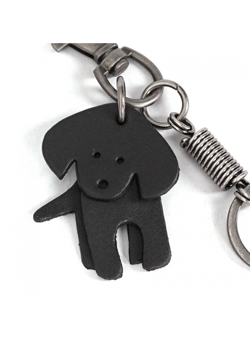 Punk Unisex Black Cortex Dog Shape Design Metal Buckle Keychain