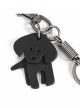 Punk Unisex Black Cortex Dog Shape Design Metal Buckle Keychain