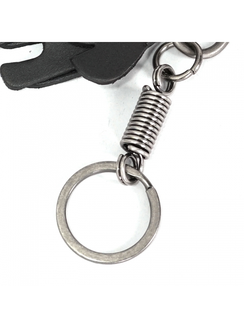Punk Unisex Black Cortex Dog Shape Design Metal Buckle Keychain
