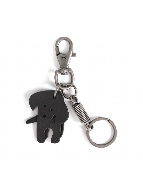 Punk Unisex Black Cortex Dog Shape Design Metal Buckle Keychain