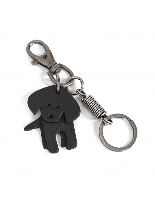 Punk Unisex Black Cortex Dog Shape Design Metal Buckle Keychain