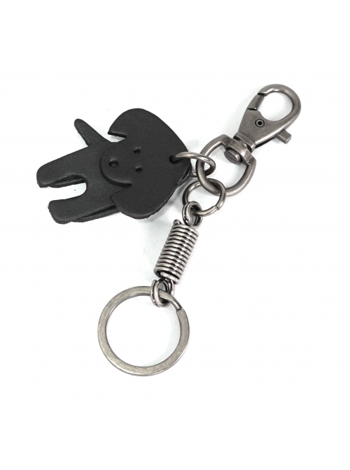 Punk Unisex Black Cortex Dog Shape Design Metal Buckle Keychain