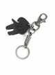 Punk Unisex Black Cortex Dog Shape Design Metal Buckle Keychain