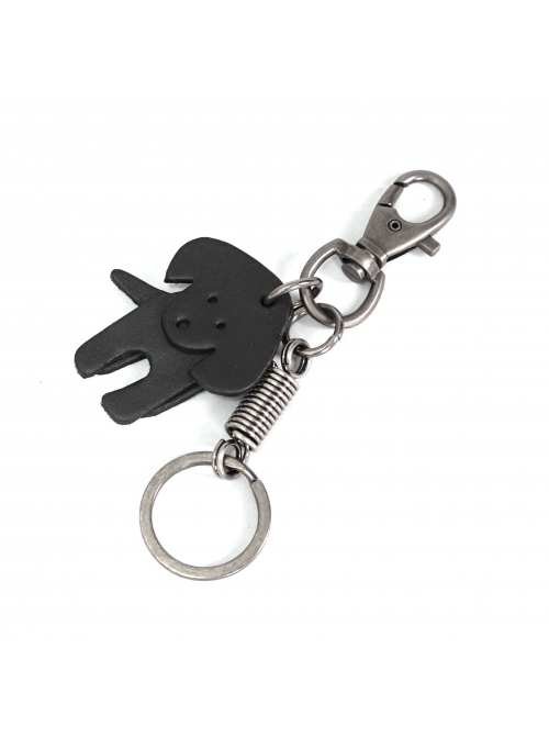 Punk Unisex Black Cortex Dog Shape Design Metal Buckle Keychain