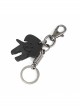 Punk Unisex Black Cortex Dog Shape Design Metal Buckle Keychain