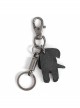 Punk Unisex Black Cortex Dog Shape Design Metal Buckle Keychain