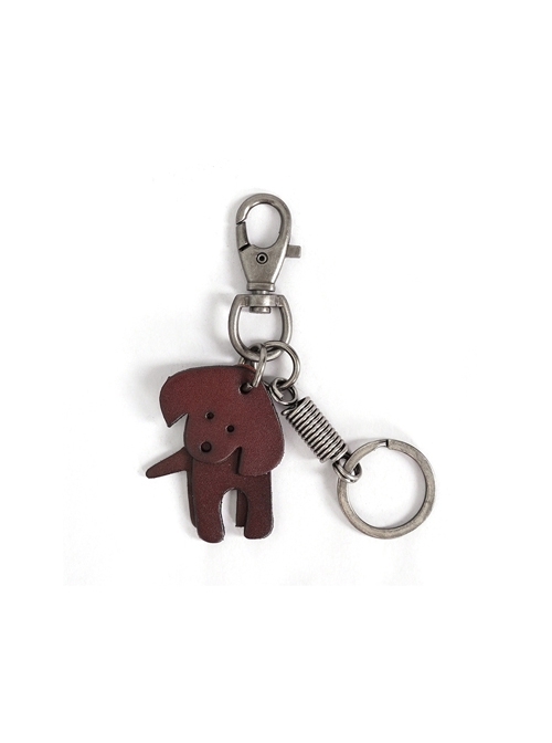 Punk Unisex Red Cortex Dog Shape Design Metal Buckle Keychain