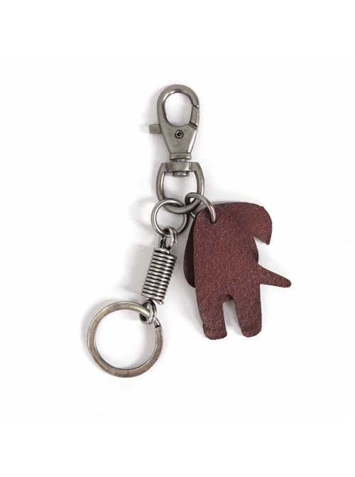 Punk Unisex Red Cortex Dog Shape Design Metal Buckle Keychain
