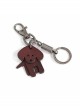 Punk Unisex Red Cortex Dog Shape Design Metal Buckle Keychain