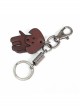 Punk Unisex Red Cortex Dog Shape Design Metal Buckle Keychain