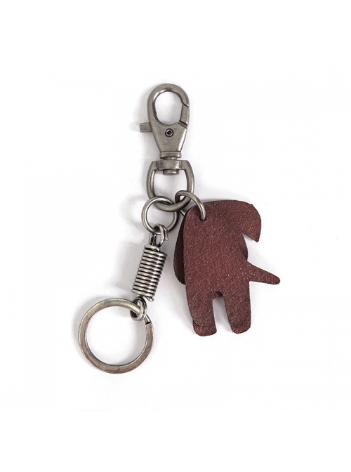 Punk Unisex Red Cortex Dog Shape Design Metal Buckle Keychain