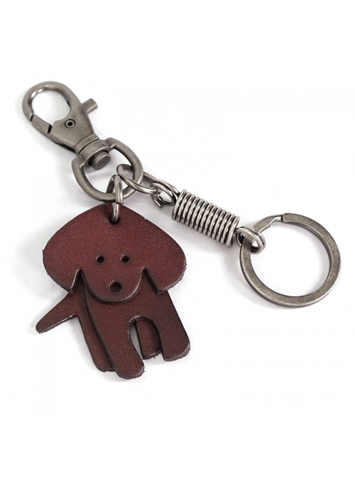 Punk Unisex Red Cortex Dog Shape Design Metal Buckle Keychain