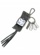 Punk Unisex Black Cortex With Storage Design Tassel Decoration Metal Keychain