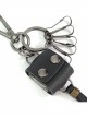 Punk Unisex Black Cortex With Storage Design Tassel Decoration Metal Keychain