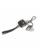 Punk Unisex Black Cortex With Storage Design Tassel Decoration Metal Keychain