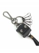 Punk Unisex Black Cortex With Storage Design Tassel Decoration Metal Keychain