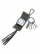 Punk Unisex Black Cortex With Storage Design Tassel Decoration Metal Keychain