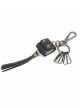 Punk Unisex Black Cortex With Storage Design Tassel Decoration Metal Keychain