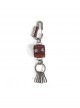 Punk Unisex Brown Cortex With Storage Design Tassel Decoration Metal Keychain