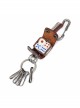 Punk Unisex Brown Cortex With Storage Design Tassel Decoration Metal Keychain