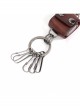 Punk Unisex Brown Cortex With Storage Design Tassel Decoration Metal Keychain
